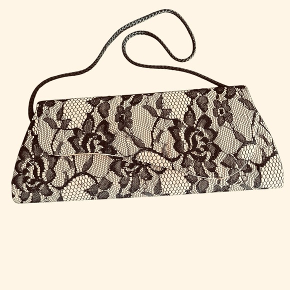 Jessica McClintock Black Lace Evening Bag - Picture 1 of 4